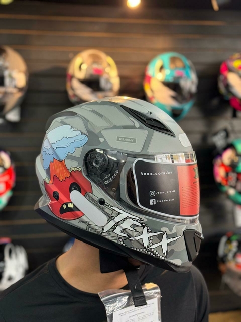 Texx Fechado Hawk Fury Cinza Amarelo Vermelho