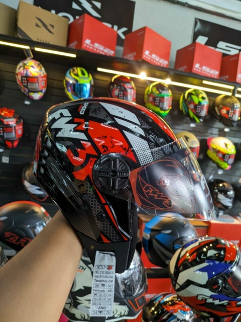Capacete FW3 X Open Speed Preto Vermelho