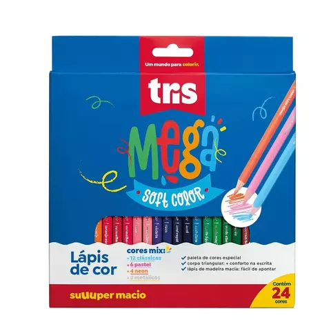 LAPIS COR TRIS MEGA MIX 24 CORES