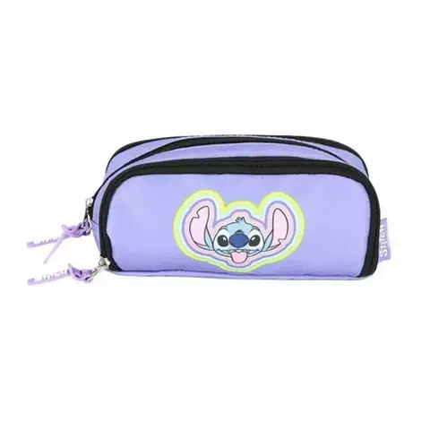 ESTOJO ESCOLAR TRIPLO LILÁS STITCH DISNEY - LUXCEL