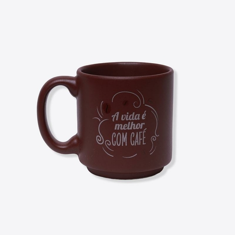 CANECA MINI TINA 100ML A VIDA E MELHOR COM CAFE