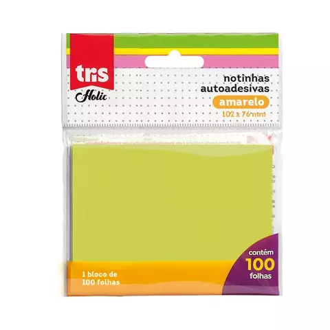 Notas Autoadesivas Holic Pop - Amarelo - 1 Bloco x 100 Folhas - Tris