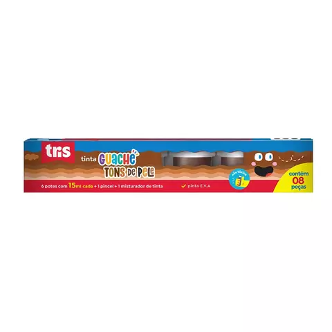 Tinta Guache C/ 6 Cores Tons de Pele 15ml - TRIS