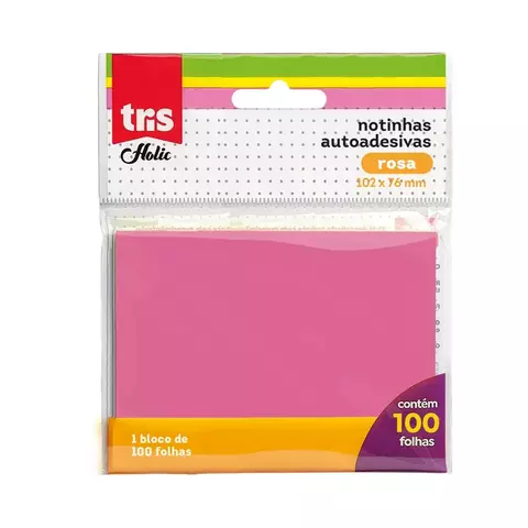 Nota Autoadesiva - Tris Holic Pop - 102x76MM - Rosa - 100 Fls