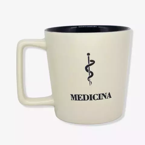 Caneca Buck 400ML com estampa "Medicina" e símbolo de saúde