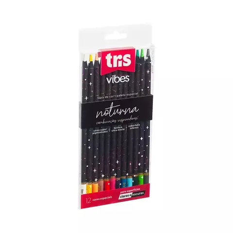 Lapis de Cor Vibes - Tons Noturna - 12 Cores - Tris