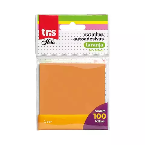 Nota Autoadesiva - Tris Holic Pop - 76x76MM - Laranja - 100 Fls