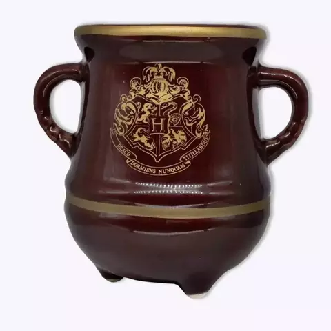 Caneca Formato Pocao 3D 350ML Hogwarts Dourada - Zona Criativa