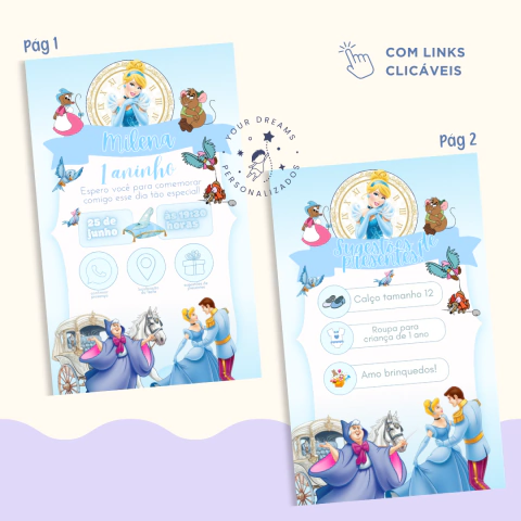 Convite Interativo Aniversário Cinderela #02