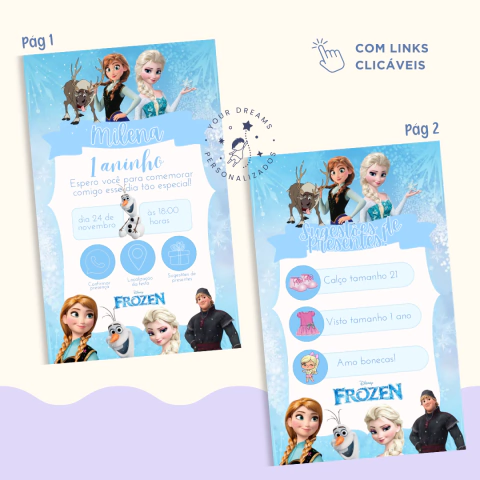 Convite Interativo Aniversário Frozen #03