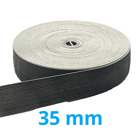 Elástico Preto 35mm Makro Central Rolo com 25 Metros - comprar online