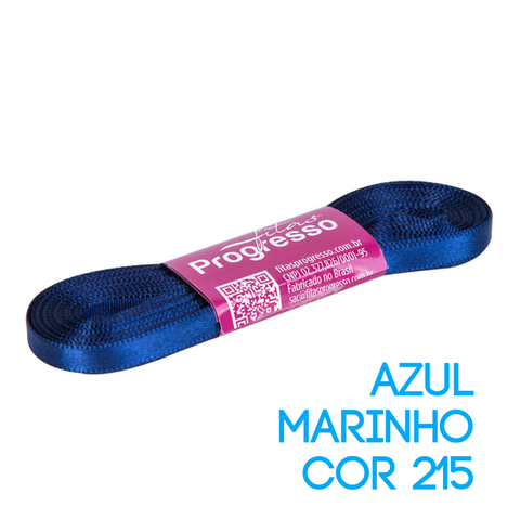 Fita de Cetim Progresso Nº 01 Peça 10 mt Azul Marinho (215)