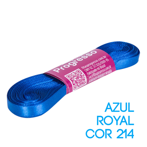Fita de Cetim Progresso Nº 01 Peça 10 mt Azul Royal (214)