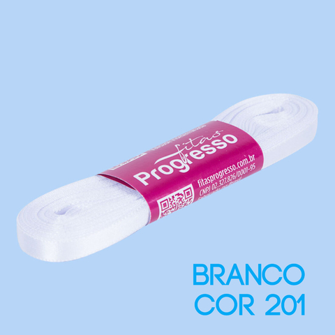 Fita de Cetim Progresso Nº 01 Peça 10 mt Branco (201)