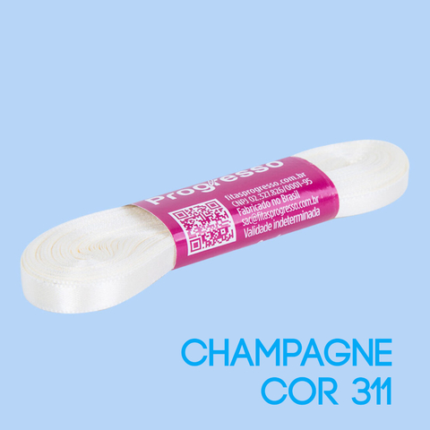 Fita de Cetim Progresso Nº 01 Peça 10 mt Champagne (311)