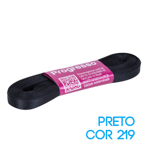 Fita de Cetim Progresso Nº 01 Peça 10 mt Preto (219)