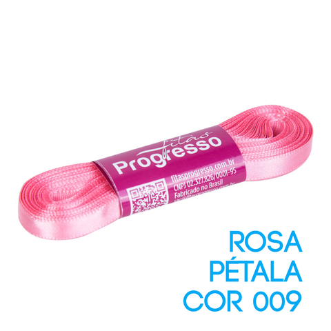 Fita de Cetim Progresso Nº 01 Peça 10 mt Rosa Pétala (009)
