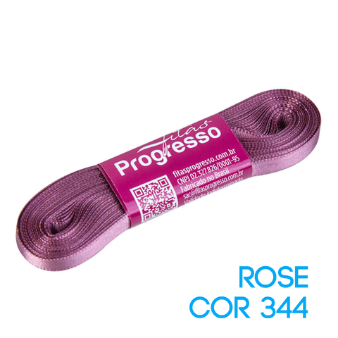 Fita de Cetim Progresso Nº 01 Peça 10 mt Rosé (344)