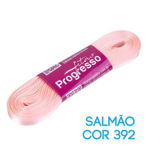 Fita de Cetim Progresso Nº 01 Peça 10 mt Salmão (392)