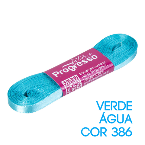 Fita de Cetim Progresso Nº 01 Peça 10 mt Verde Água (386)