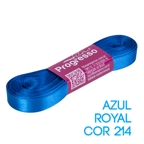 Fita de Cetim Progresso Nº 02 Peça 10 mt Azul Royal (214)