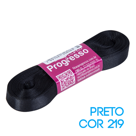 Fita de Cetim Progresso Nº 02 Peça 10 mt Preto (219)