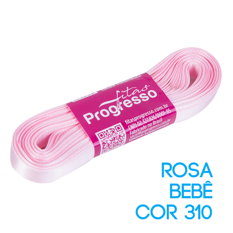 Fita de Cetim Progresso Nº 02 Peça 10 mt Rosa Bebê (310)