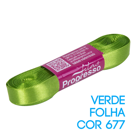 Fita de Cetim Progresso Nº 02 Peça 10 mt Verde Folha (677)