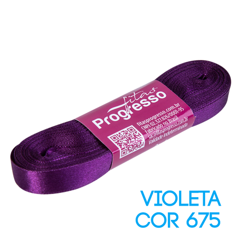 Fita de Cetim Progresso Nº 02 Peça 10 mt Violeta (675)