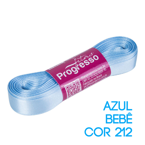 Fita de Cetim Progresso Nº 03 Peça 10 mt Azul Bebê (212)