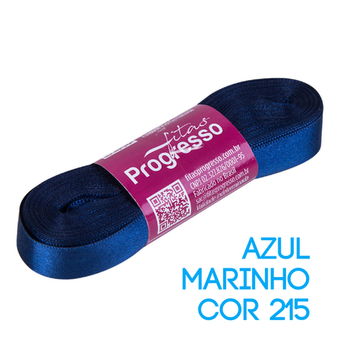 Fita de Cetim Progresso Nº 03 Peça 10 mt Azul Marinho (215)