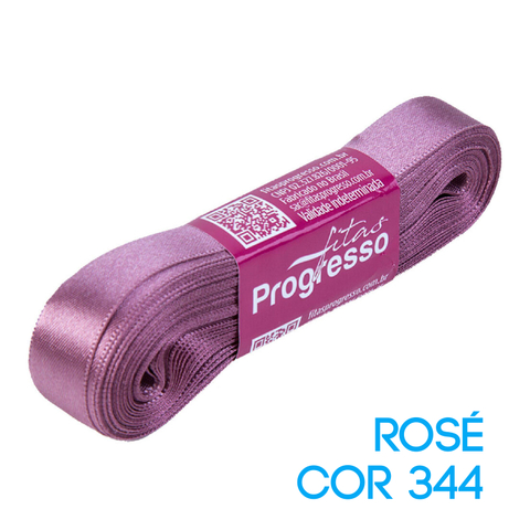 Fita de Cetim Progresso Nº 03 Peça 10 mt Rosé (344)