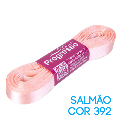 Fita de Cetim Progresso Nº 03 Peça 10 mt Salmão (392)