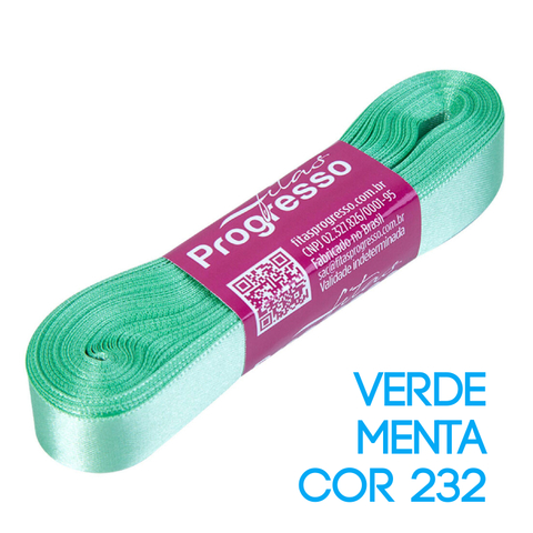 Fita de Cetim Progresso Nº 03 Peça 10 mt Verde Menta (232)