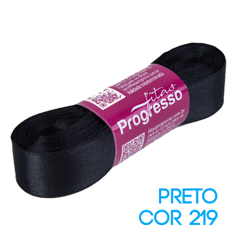 Fita de Cetim Progresso Nº 05 Peça 10 mt Preto (219)