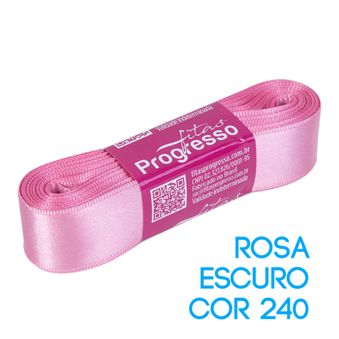 Fita de Cetim Progresso Nº 05 Peça 10 mt Rosa Escuro (240)