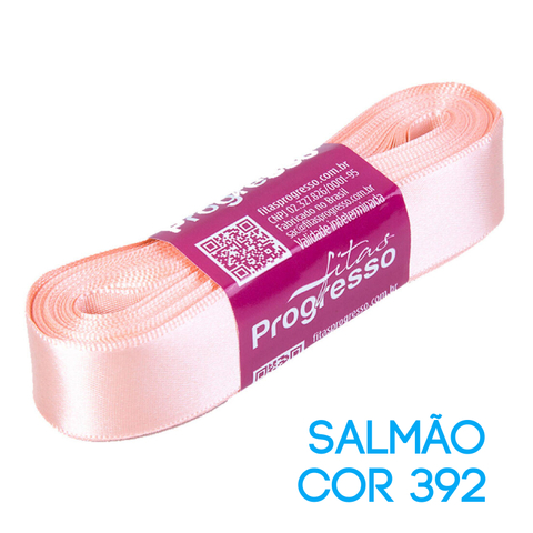 Fita de Cetim Progresso Nº 05 Peça 10 mt Salmão (392)