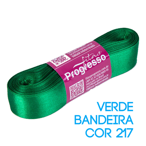 Fita de Cetim Progresso Nº 05 Peça 10 mt Verde Bandeira (217)