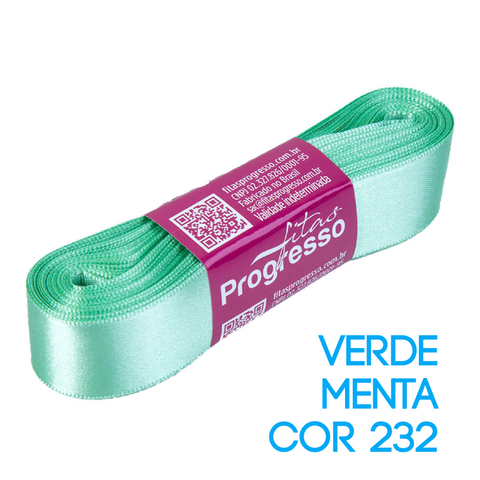 Fita de Cetim Progresso Nº 05 Peça 10 mt Verde Menta (232)