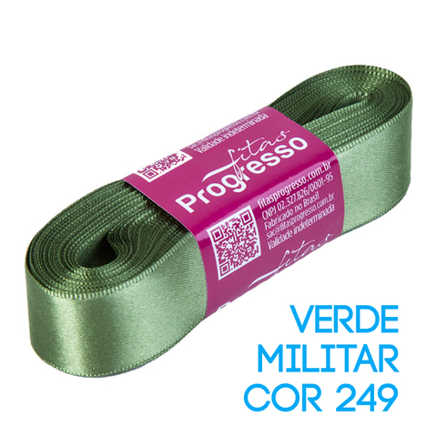 Fita de Cetim Progresso Nº 05 Peça 10 mt Verde Militar (249)
