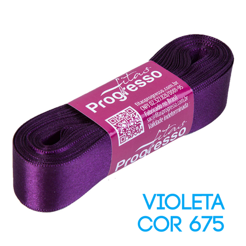 Fita de Cetim Progresso Nº 05 Peça 10 mt Violeta (675)