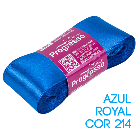 Fita de Cetim Progresso Nº 09 Peça 10 mt Azul Royal (214)
