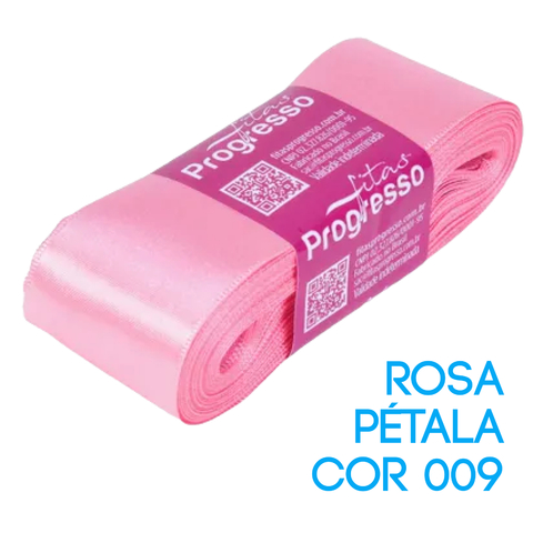 Fita de Cetim Progresso Nº 09 Peça 10 mt Rosa Pétala (009)