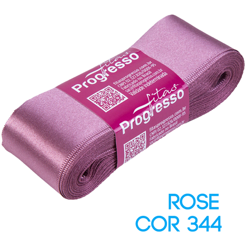 Fita de Cetim Progresso Nº 09 Peça 10 mt Rosé (344)