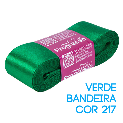 Fita de Cetim Progresso Nº 09 Peça 10 mt Verde Bandeira (217)
