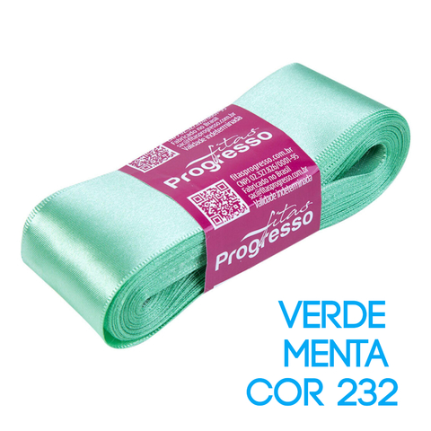 Fita de Cetim Progresso Nº 09 Peça 10 mt Verde Menta (232)