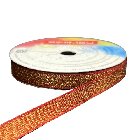 Fita Natalina Vermelha Lurex Sinimbu 10mm Rolo com 10 mts