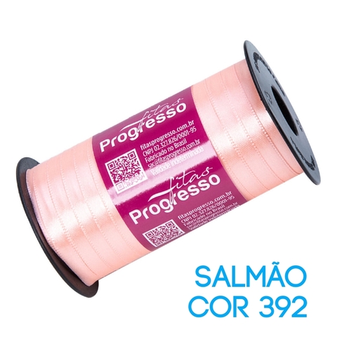 Fita de Cetim Progresso Nº 01 Rolo 100 mts Salmão (392)