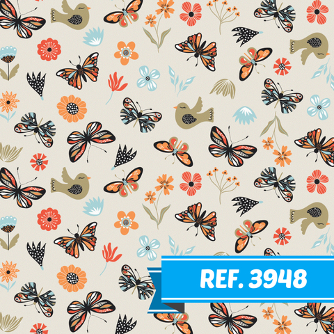 Tecido Tricoline 100% Algodão Estampado 50 Centímetros - Ref. 3948