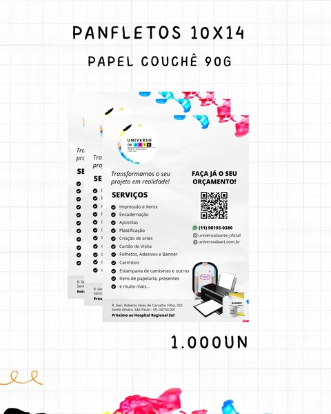 Panfletos 10x14cm - 1000un - Frente e Verso